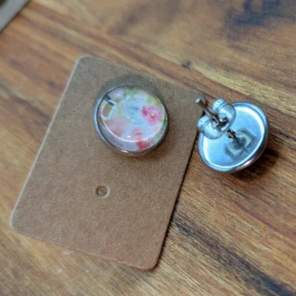 Wholesale Lot of 9 Pairs Floral Bohemian Resin Stud Earrings Glass Resin Everyda - Picture 2 of 4